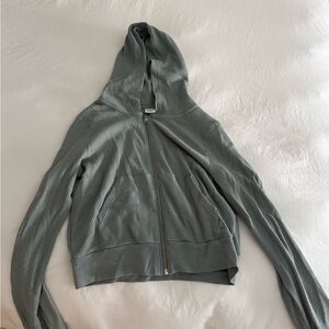 TNA Waffle Thermal Green Zip-Up Hoodie